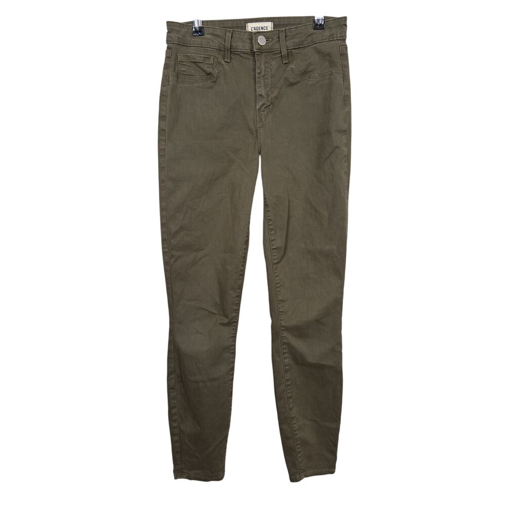 L'AGENCE Margot High Rise Skinny Pants Womens 25 Olive Night Green Jeans